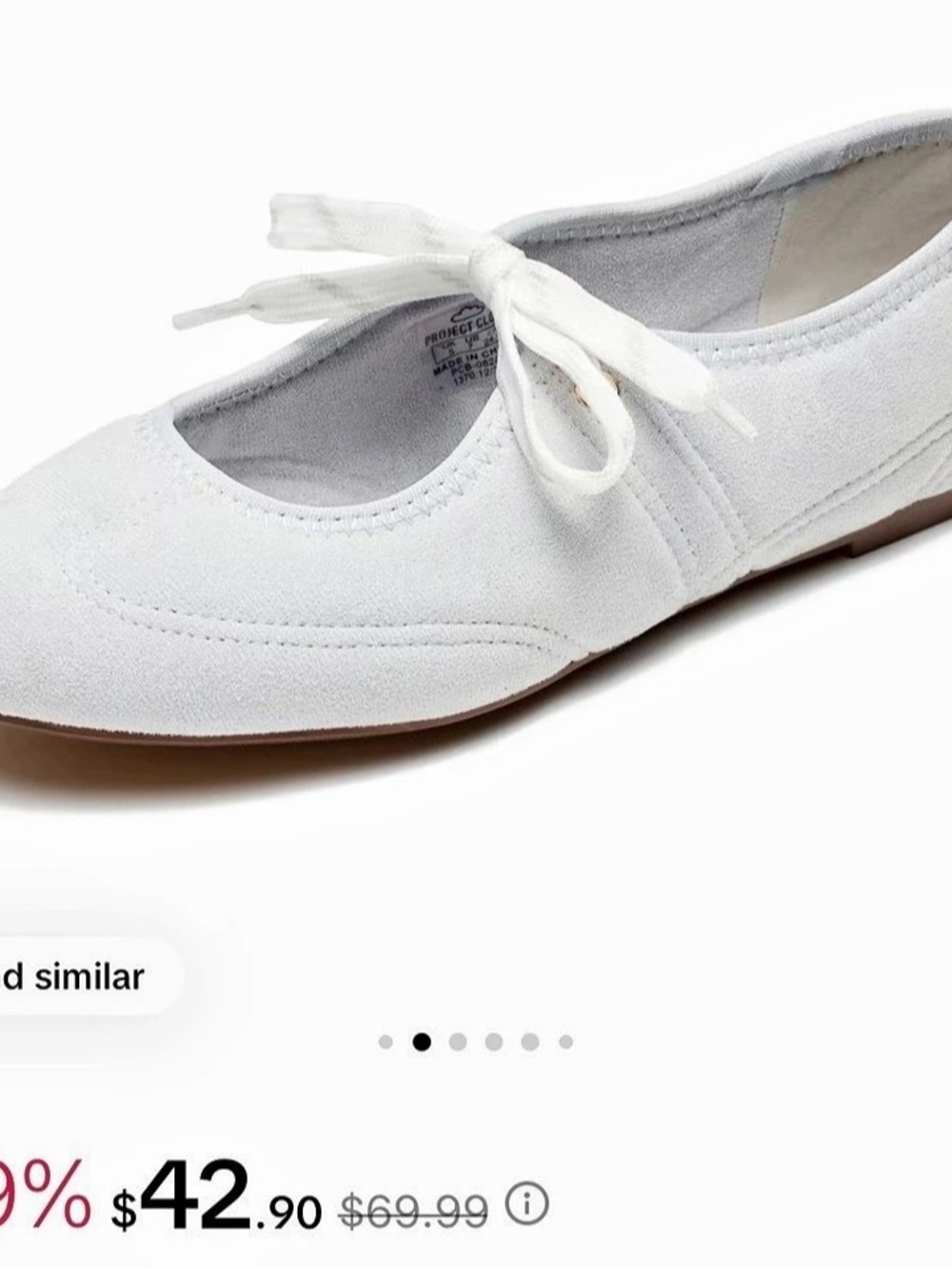 Project Cloud Emma Ballet Flat White Lace-Up Flats
